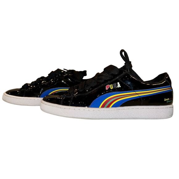 Puma Other - PUMA Basket X Dee & Ricky Men’s Black Patent Leather Sneakers Shoes Size 10 EUC
